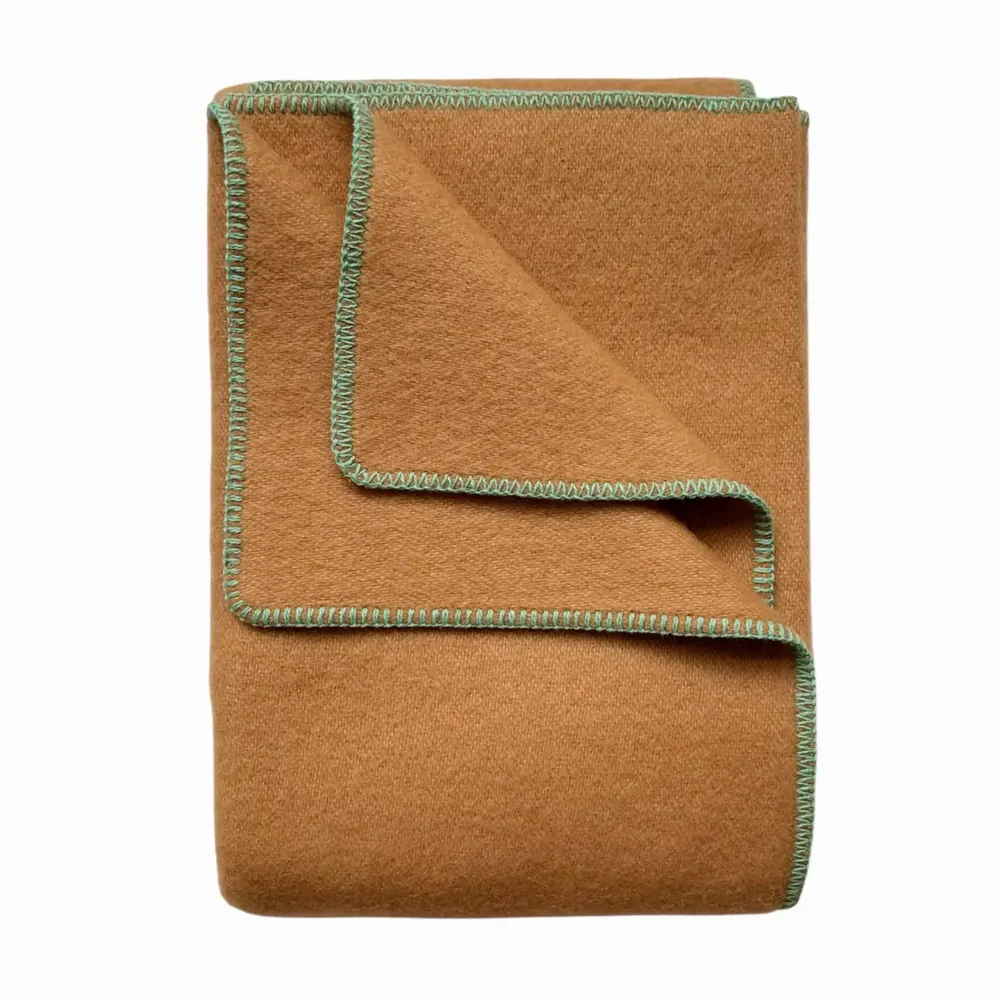 Plaids - Plaid couverture en laine, Double Camel - WOOL ONLY BY JOWOLLINA