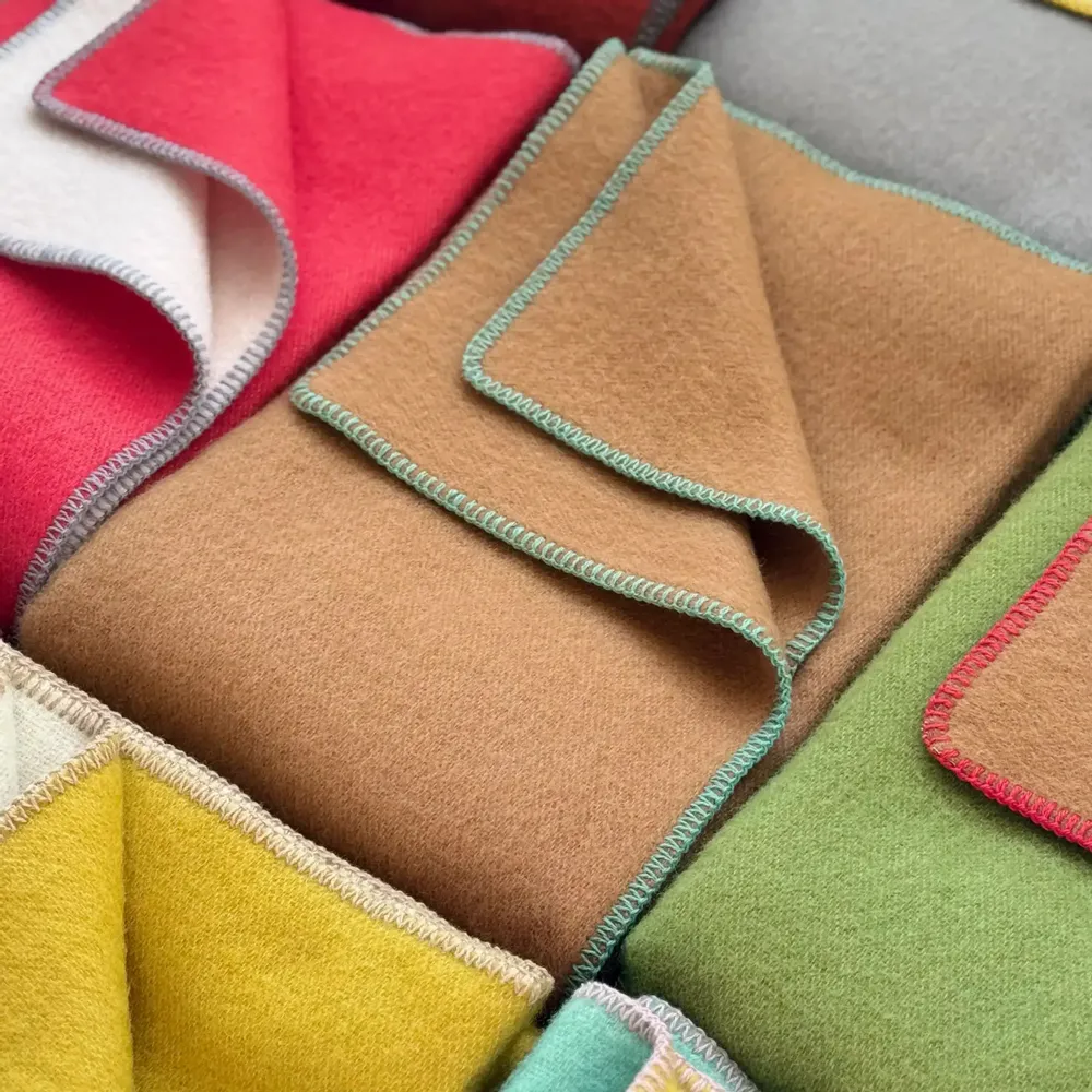 Plaids - Plaid couverture en laine, Double Camel - WOOL ONLY BY JOWOLLINA