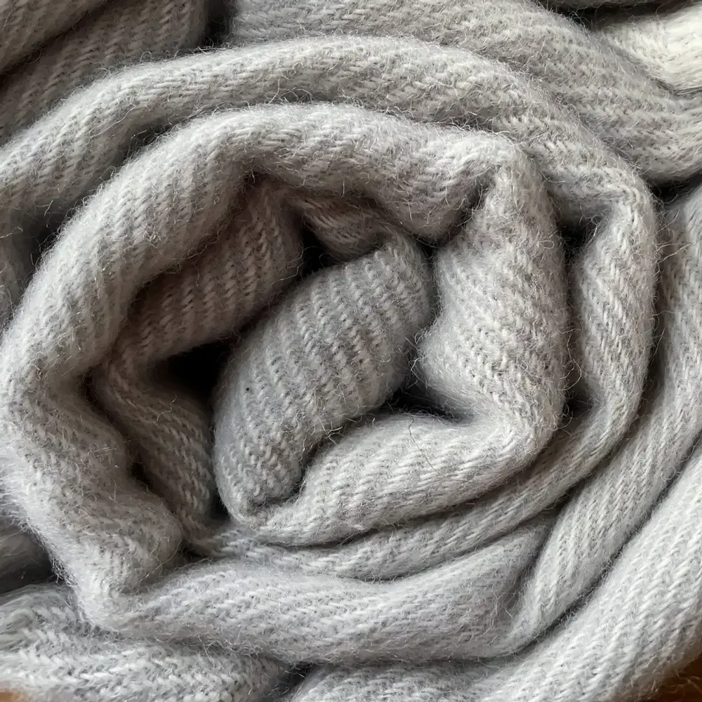 Throw blankets - Wool blanket plaid, Merino Uni Grey - WOOL ONLY BY JOWOLLINA