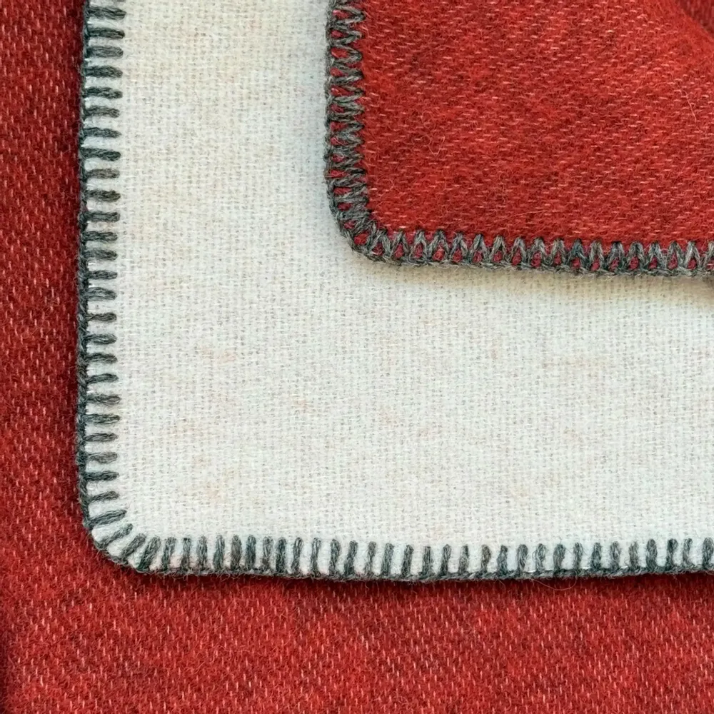 Plaids - Plaid couverture en laine, Brique - WOOL ONLY BY JOWOLLINA