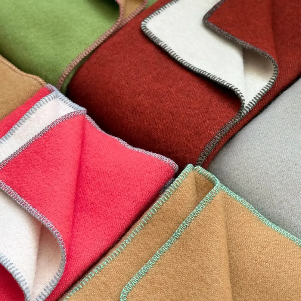 Plaids - Plaid couverture en laine, Brique - WOOL ONLY BY JOWOLLINA