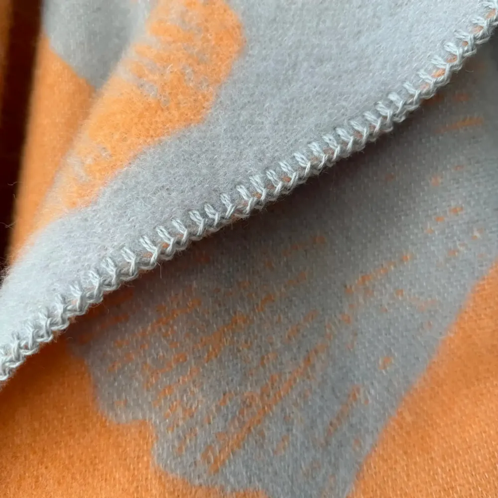 Plaids - Plaid couverture en laine, Ginkgo Peach Harmony - WOOL ONLY BY JOWOLLINA