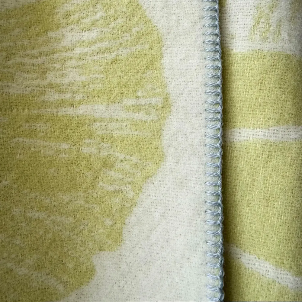 Throw blankets - Wool blanket plaid, Ginkgo Vintage Lemon - WOOL ONLY BY JOWOLLINA