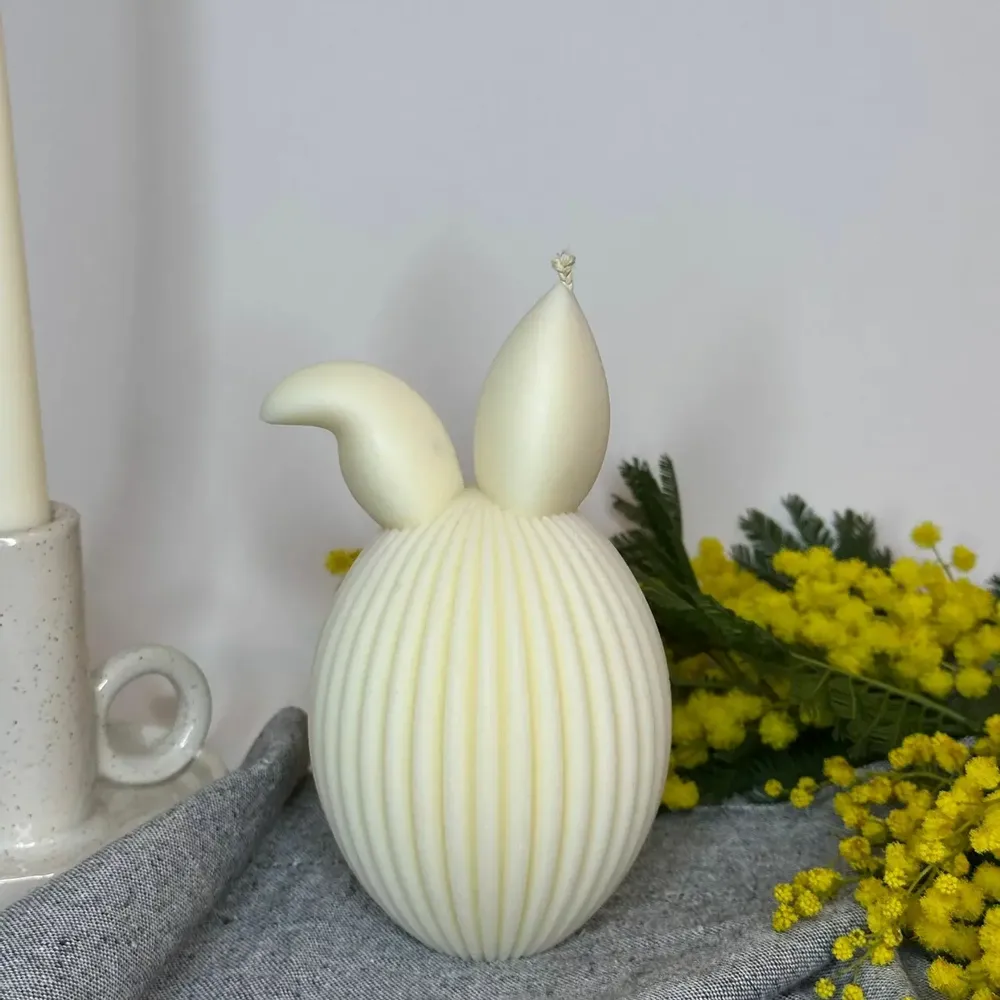 Bougies - Bougie Artisanale en Cire de Soja – Lapin & Œuf Texturé - QUIET