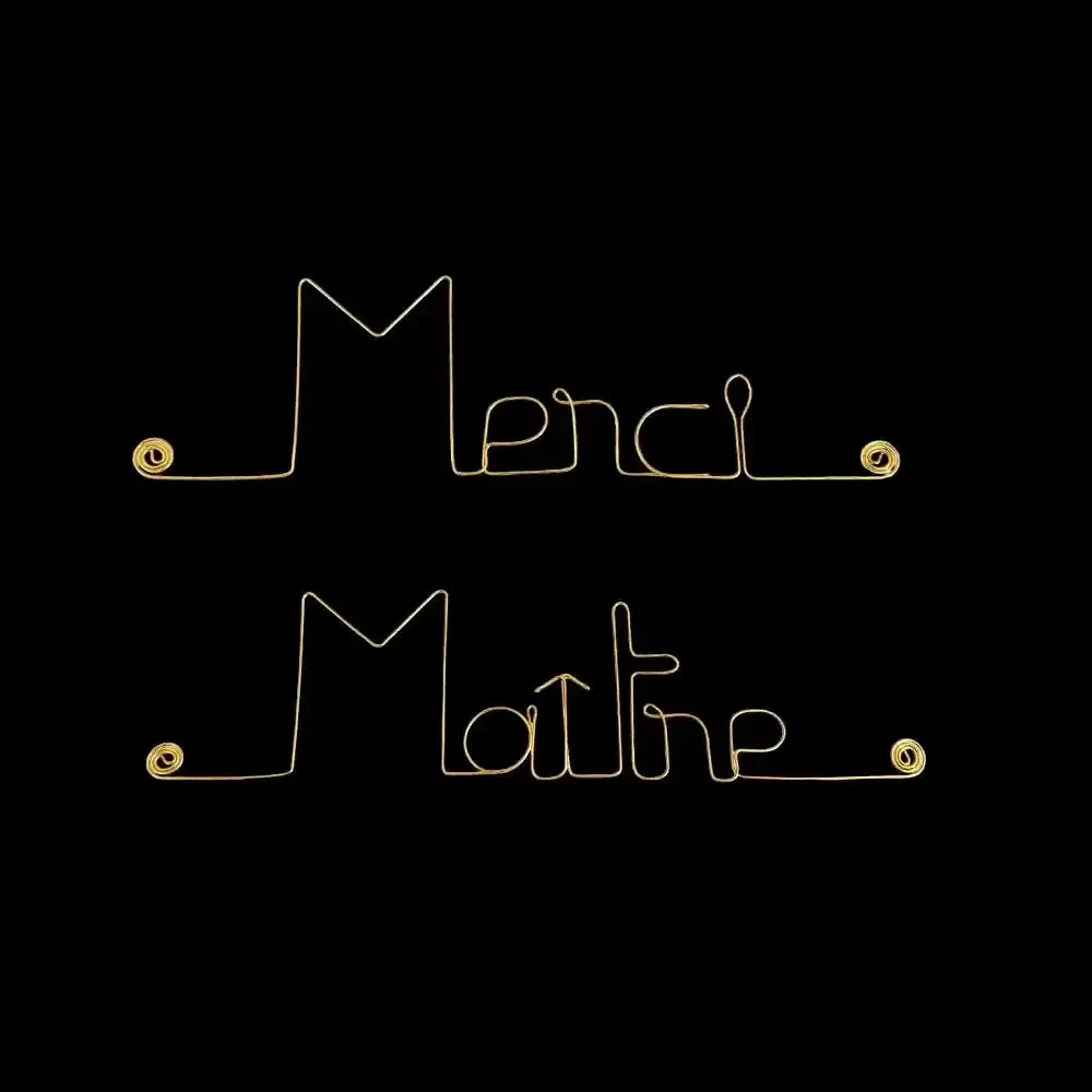 Autres décorations murales - Cadeau de fin d'année scolaire "Merci maître" - Laiton - BIJOUX DE MUR