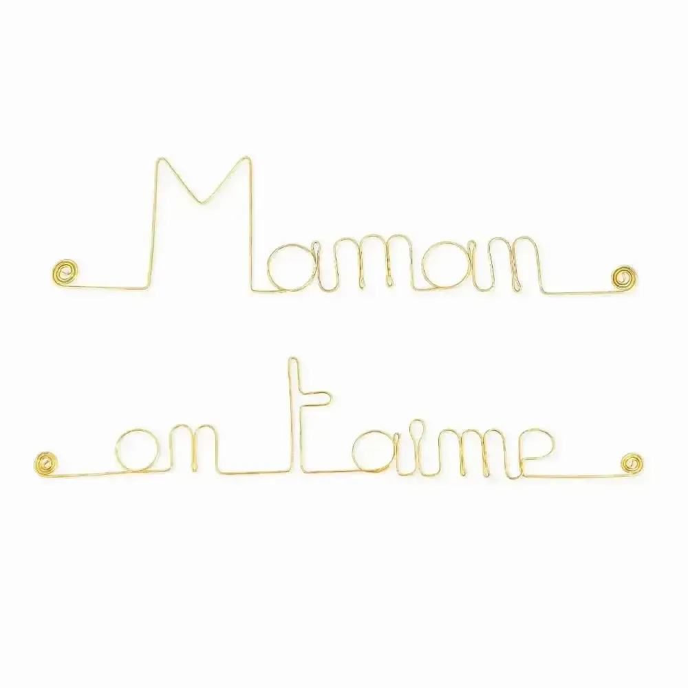 Autres décorations murales - Cadeau Fête des mères "Maman on t'aime" - Laiton Doré - BIJOUX DE MUR