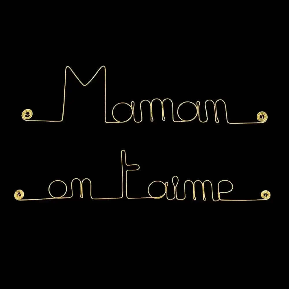 Autres décorations murales - Cadeau Fête des mères "Maman on t'aime" - Laiton Doré - BIJOUX DE MUR