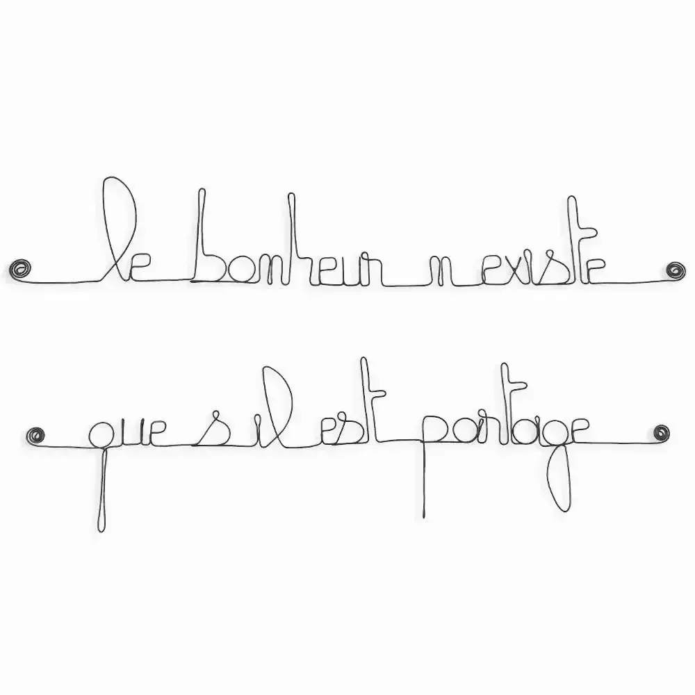 Autres décorations murales - Citation " Le bonheur n'existe que s'il est partagé " - BIJOUX DE MUR