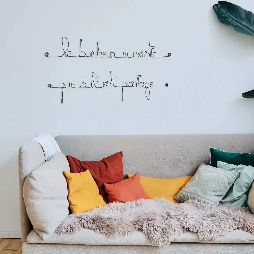 Autres décorations murales - Citation " Le bonheur n'existe que s'il est partagé " - BIJOUX DE MUR