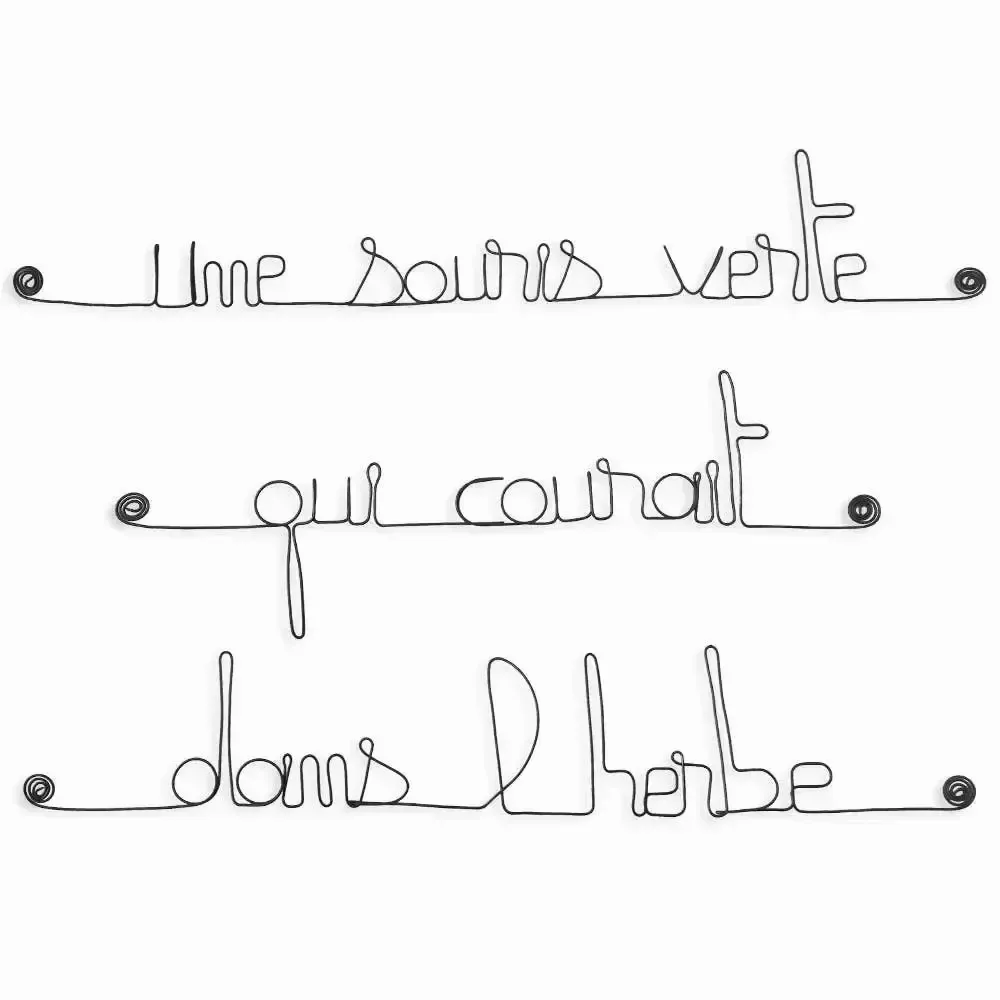 Autres décorations murales - Citation " Une souris verte qui courait dans l'herbe " - BIJOUX DE MUR