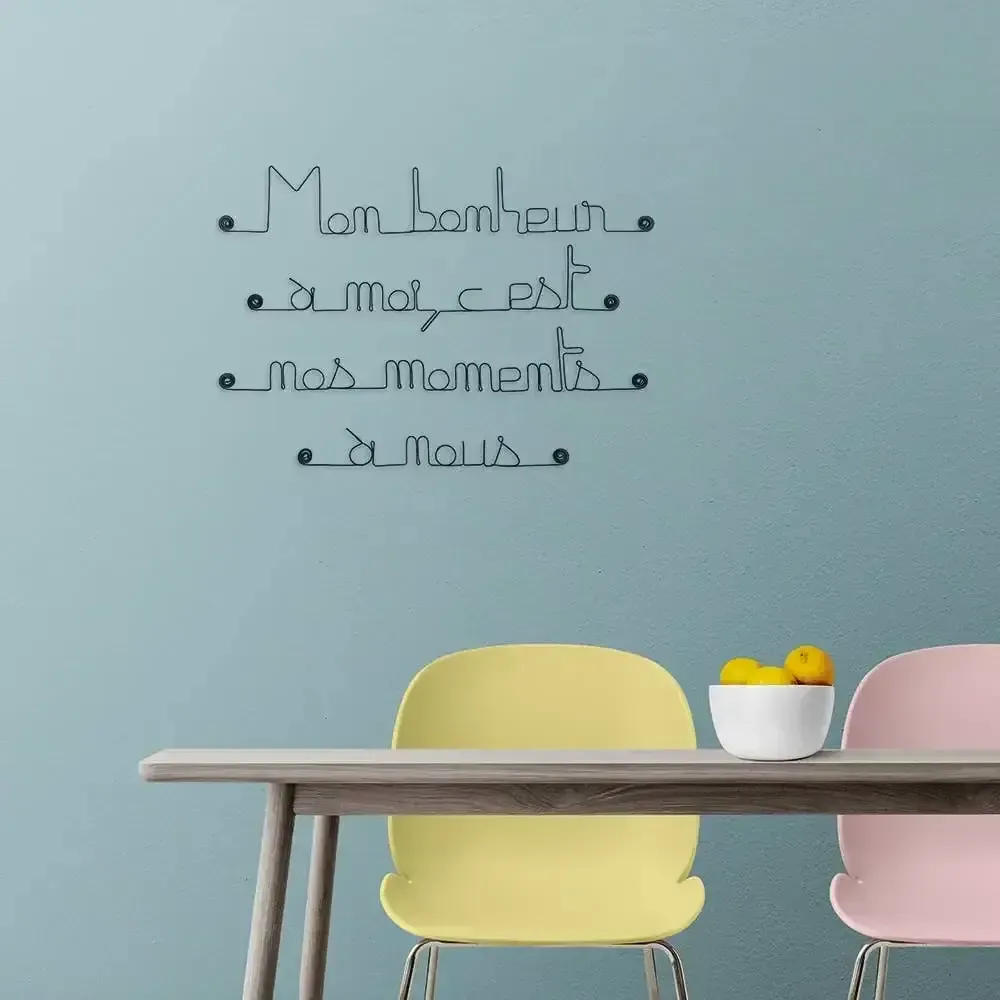 Other wall decoration - Quote on wire "Happiness and Love" - ​​to pin - B - BIJOUX DE MUR