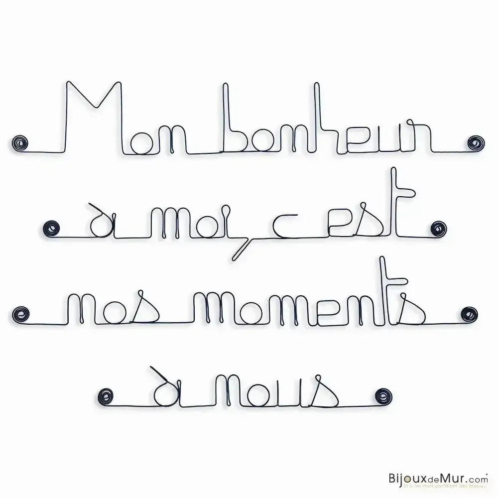 Other wall decoration - Quote on wire "Happiness and Love" - ​​to pin - B - BIJOUX DE MUR