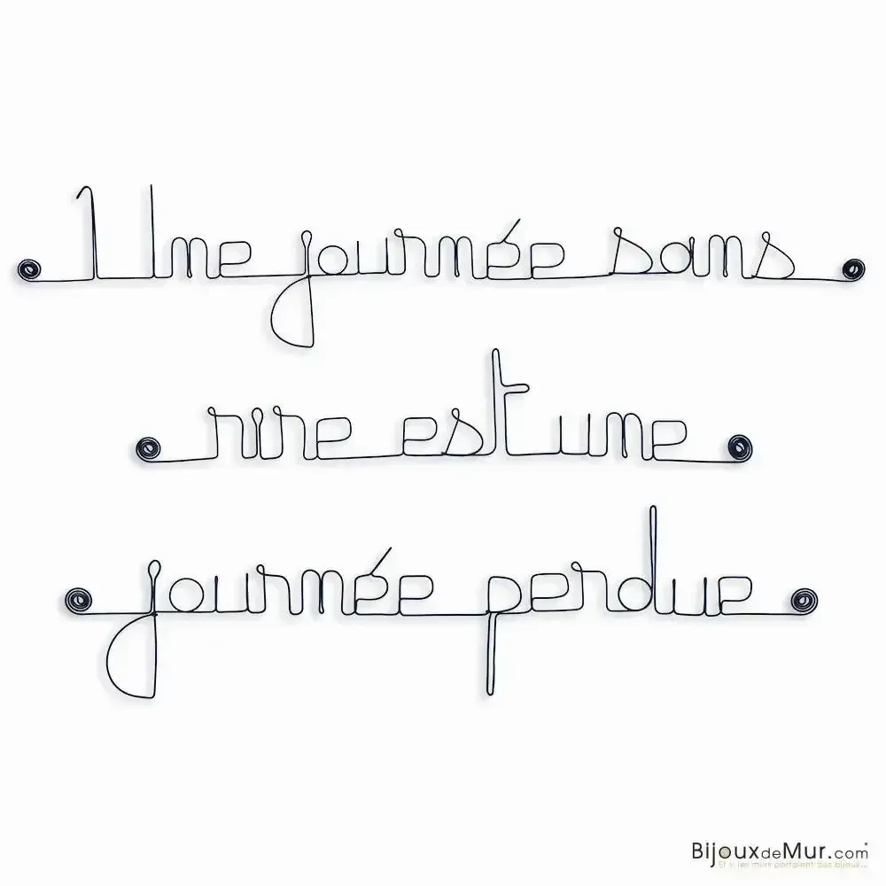 Autres décorations murales - Citation en fil de fer : Charlie Chaplin - BIJOUX DE MUR