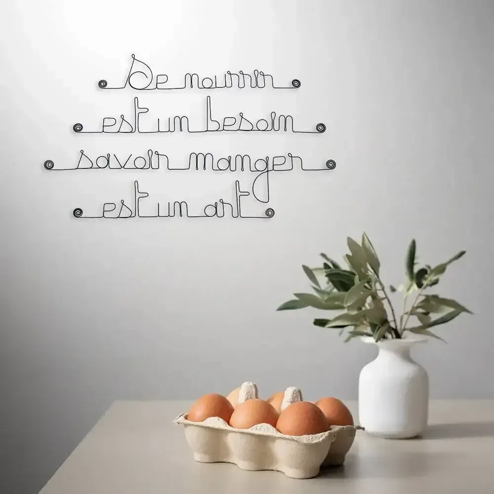 Other wall decoration - Wire quote on the art of eating - BIJOUX DE MUR