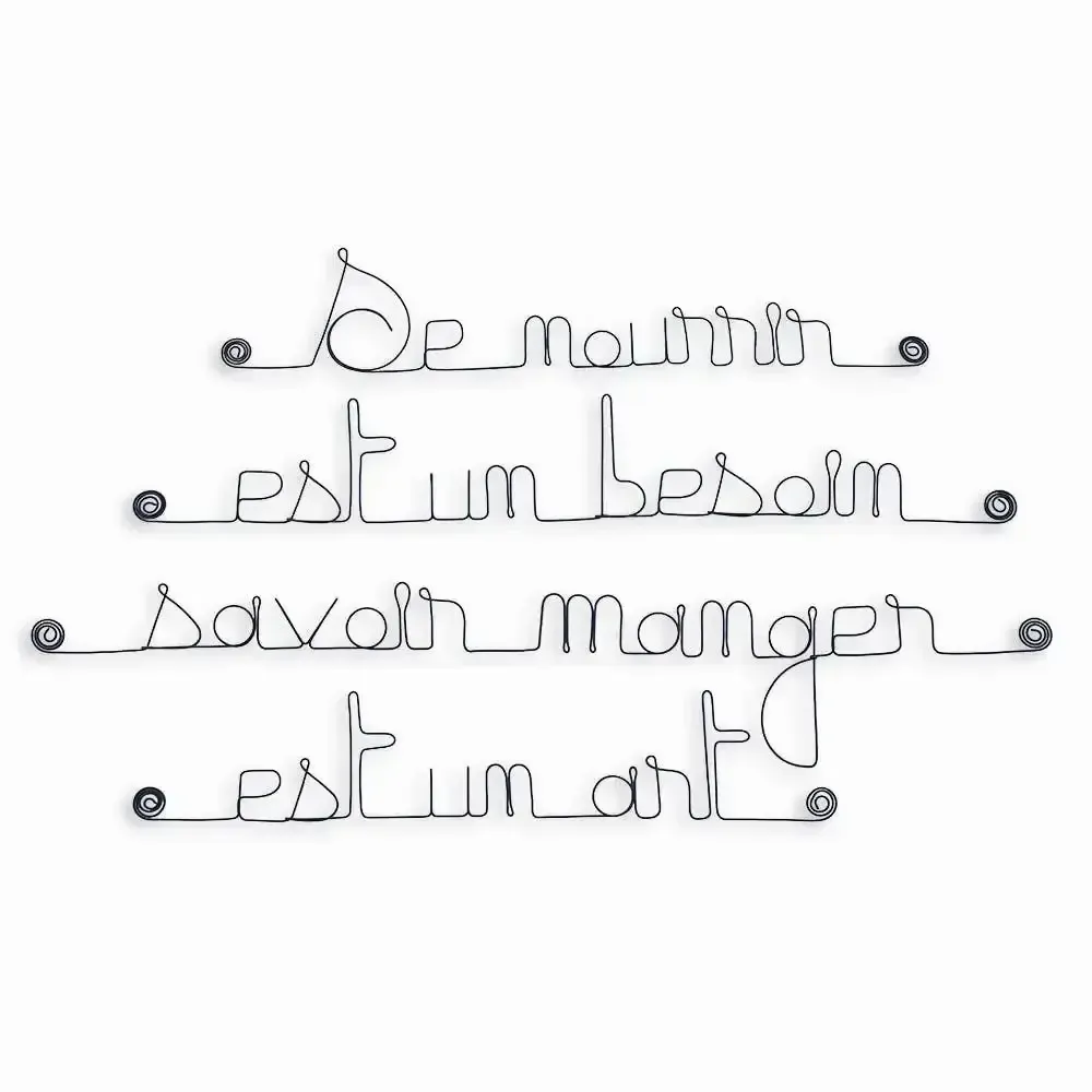 Other wall decoration - Wire quote on the art of eating - BIJOUX DE MUR