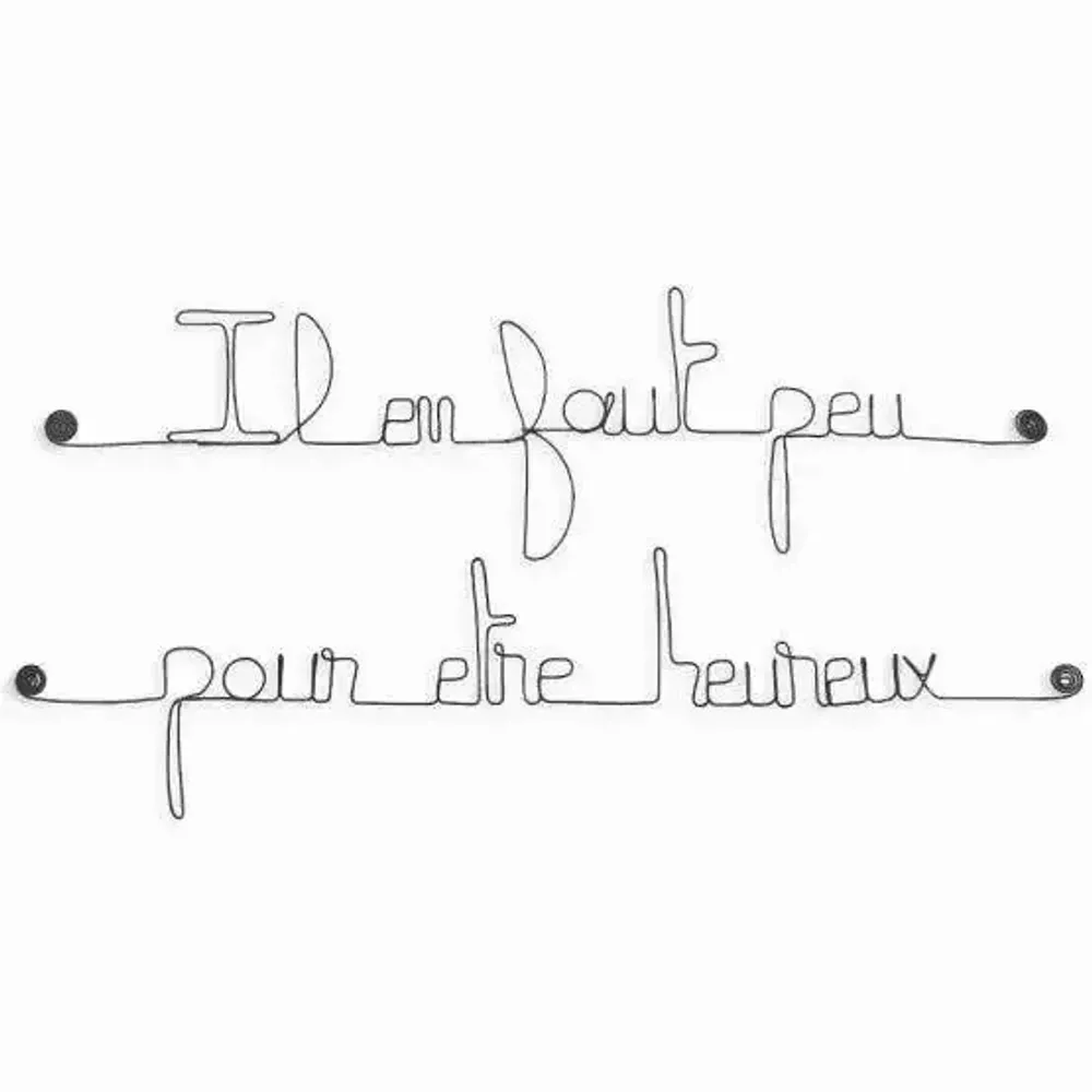 Other wall decoration - Metal Quote "It takes little to be happy" - BIJOUX DE MUR