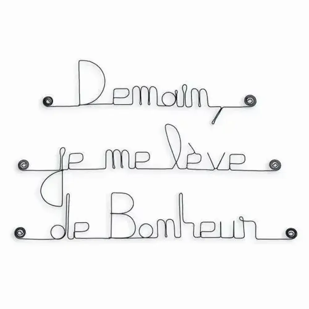 Autres décorations murales - Citation Murale "Demain, je me lève de Bonheur" - BIJOUX DE MUR