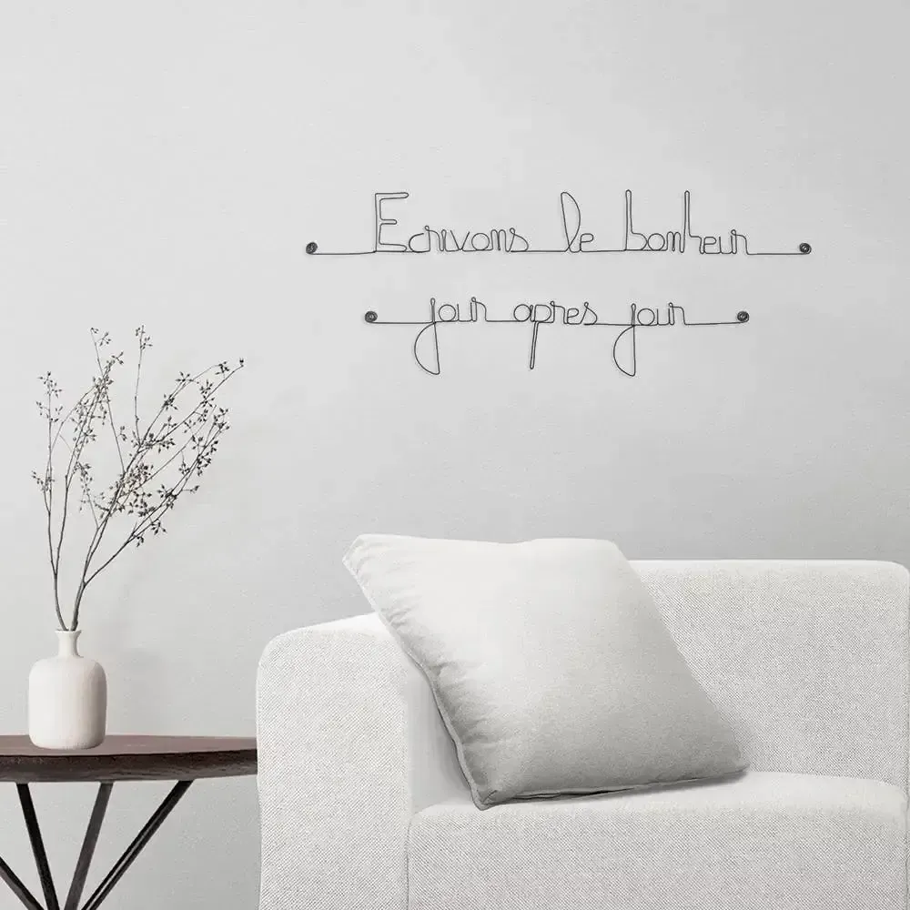 Autres décorations murales - Citation Murale "Écrivons le bonheur jour après jour" - BIJOUX DE MUR