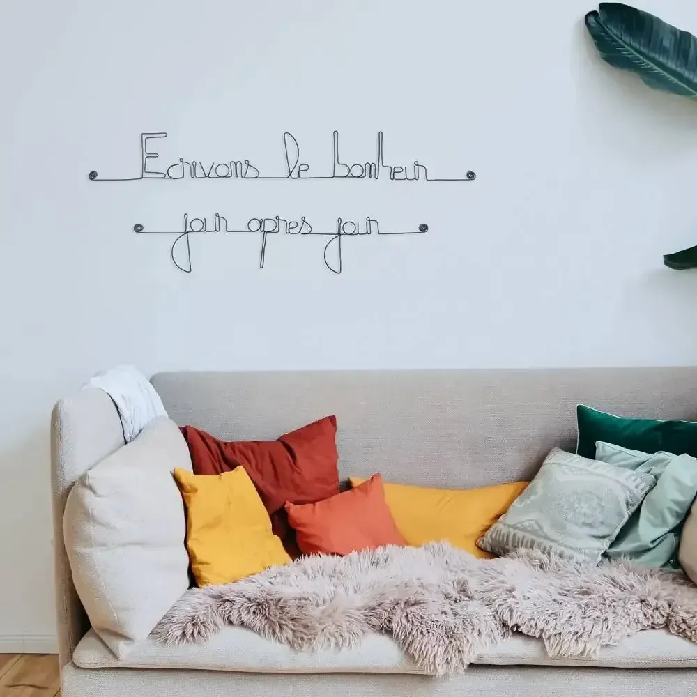 Autres décorations murales - Citation Murale "Écrivons le bonheur jour après jour" - BIJOUX DE MUR