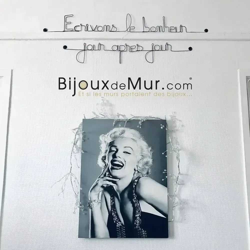 Autres décorations murales - Citation Murale "Écrivons le bonheur jour après jour" - BIJOUX DE MUR
