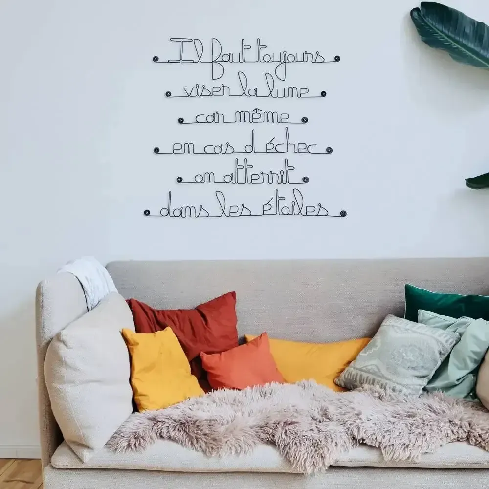 Autres décorations murales - Citation Murale en métal - Lune et Étoiles - BIJOUX DE MUR