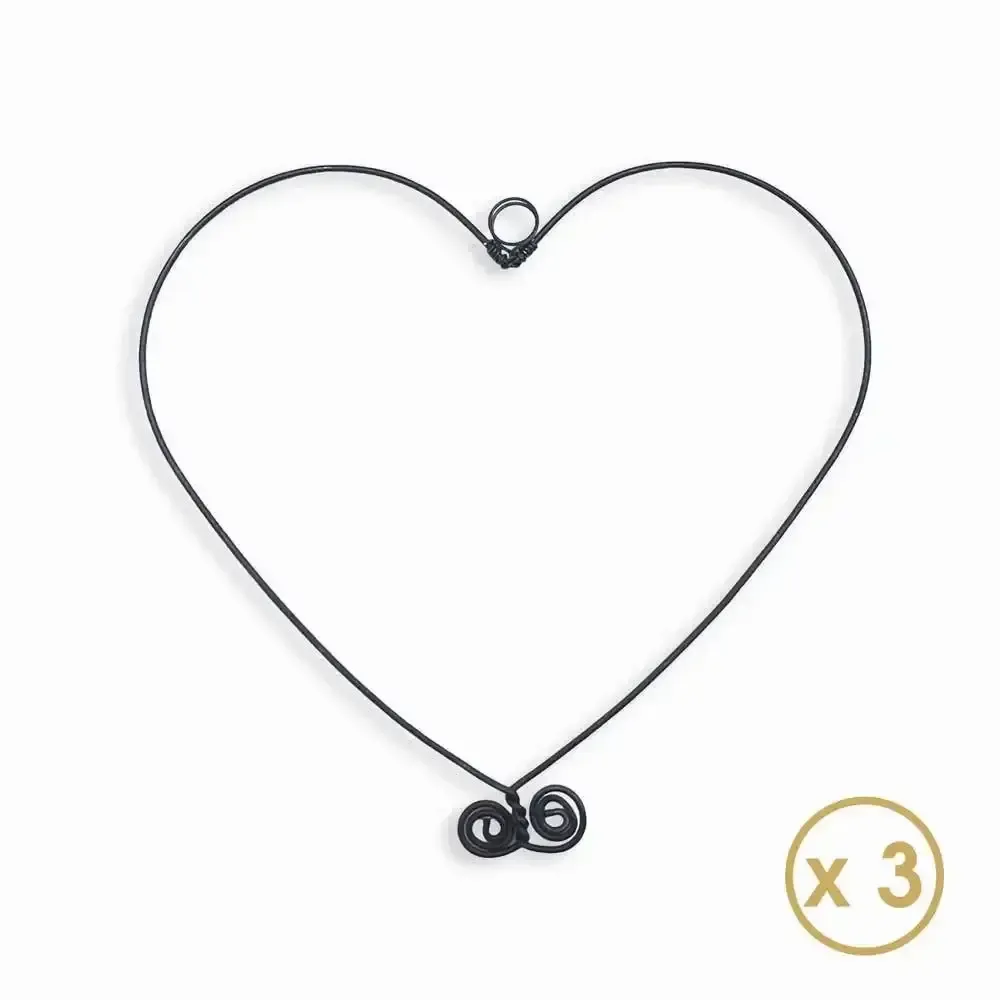 Autres décorations murales - Coeur en fil de fer " Trio Coeurs Moyens " (lot de 3) - BIJOUX DE MUR