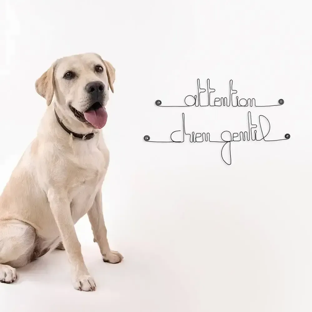 Autres décorations murales - Déco de porte " Attention chien gentil " - BIJOUX DE MUR