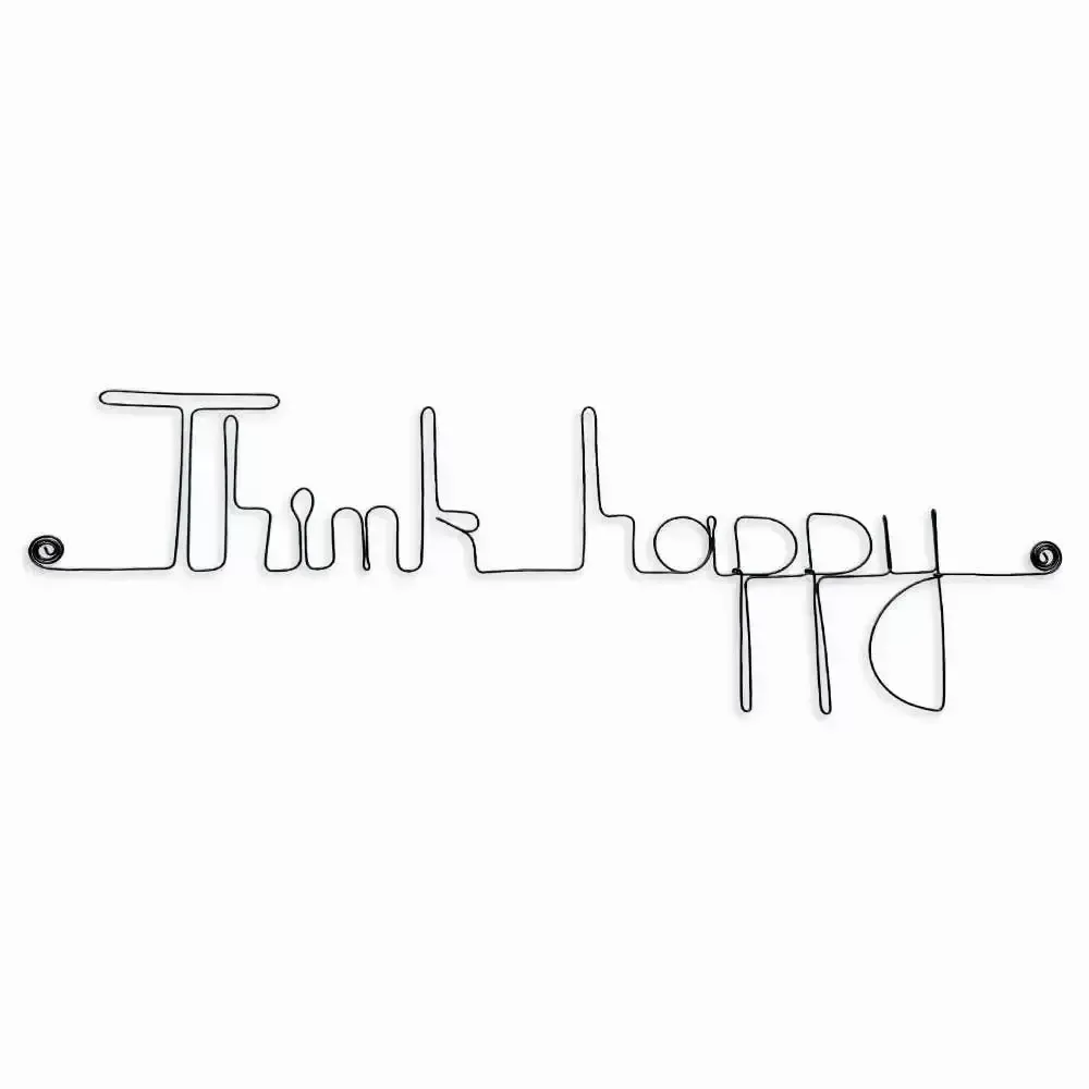 Autres décorations murales - Déco métal " Think happy " - à punaiser - BIJOUX DE MUR