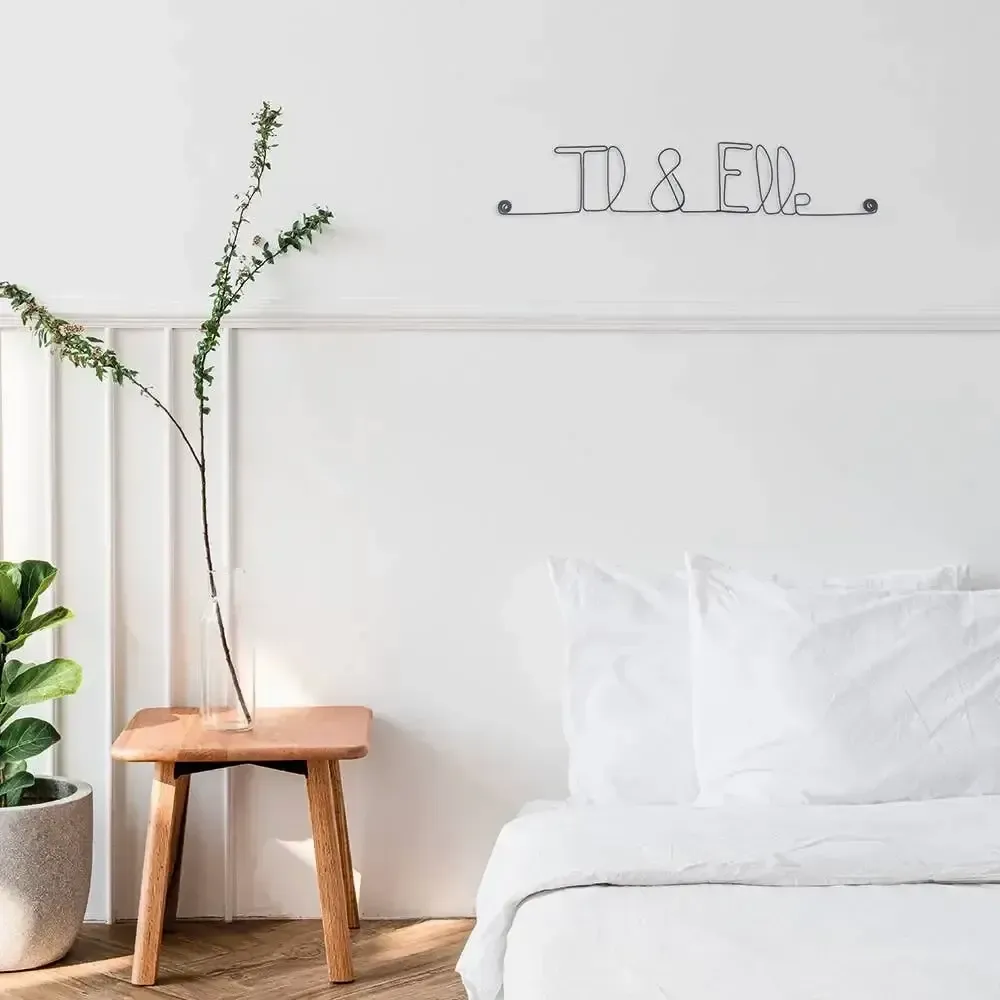 Autres décorations murales - Déco murale en fil de fer " Il & Elle " - Saint Valentin - BIJOUX DE MUR