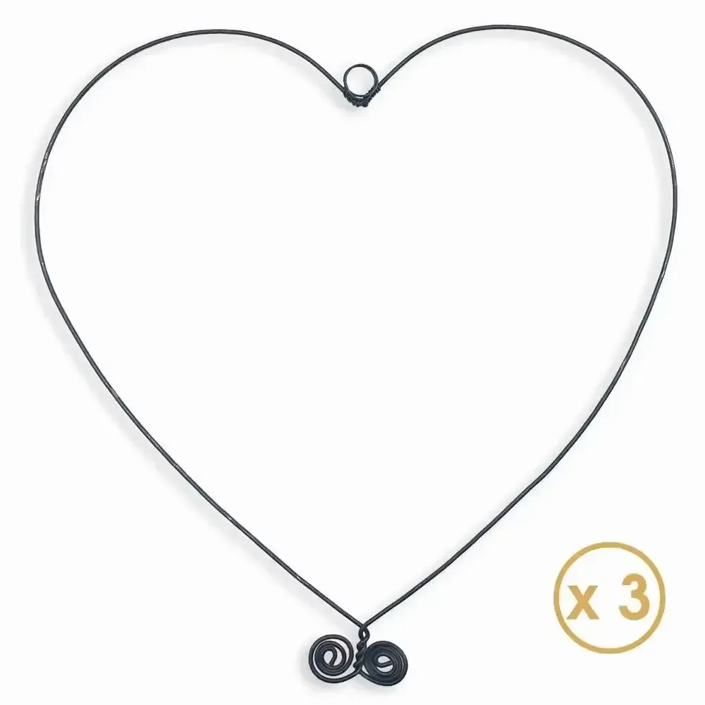 Autres décorations murales - Déco murale fil de fer " Trio Coeurs Grands " (lot de 3) - BIJOUX DE MUR
