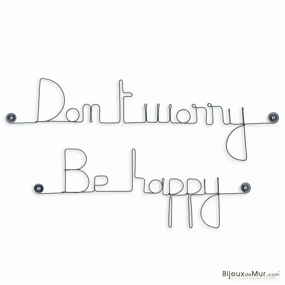Other wall decoration - Don't worry, be happy wire wall decoration - BIJOUX DE MUR