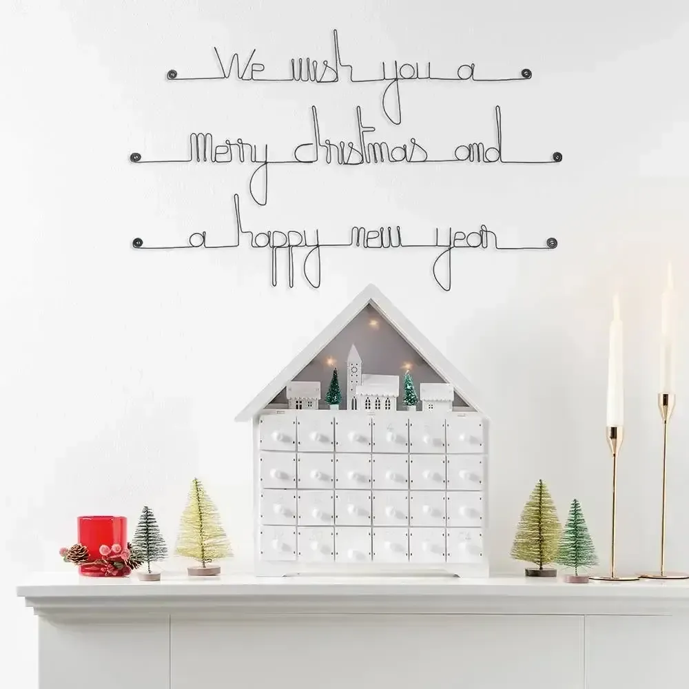 Other wall decoration - Metal Christmas Decoration - Merry Christmas Wall Quote - BIJOUX DE MUR