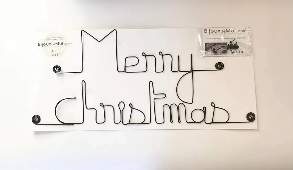 Other wall decoration - Christmas wire decoration: "Merry Christmas" - BIJOUX DE MUR
