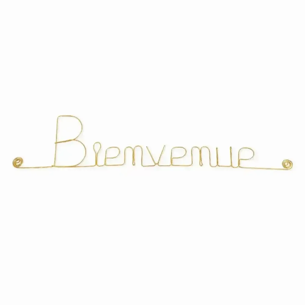 Other wall decoration - Wall Decoration - Gold Brass Wire Word "Welcome" - BIJOUX DE MUR