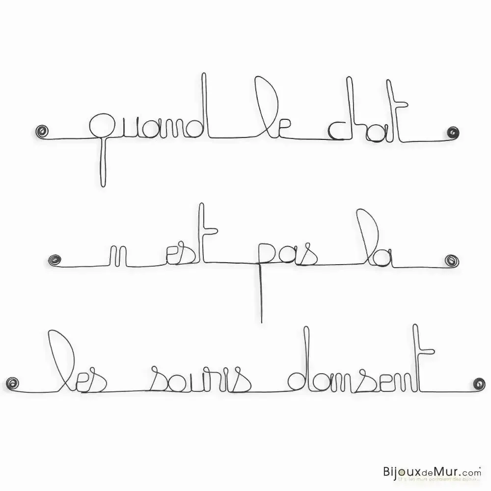Autres décorations murales - Décoration Murale Citation en métal Chat - BIJOUX DE MUR