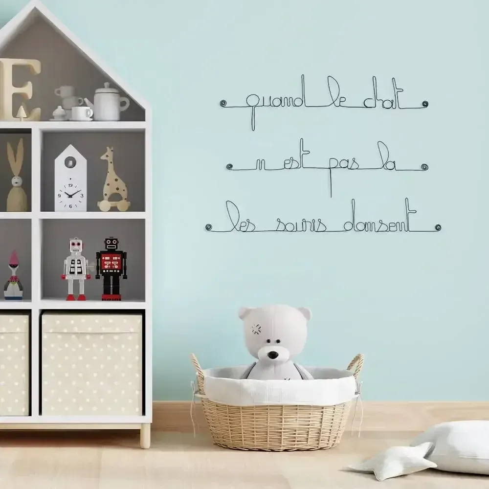 Autres décorations murales - Décoration Murale Citation en métal Chat - BIJOUX DE MUR