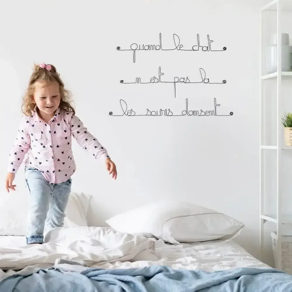 Autres décorations murales - Décoration Murale Citation en métal Chat - BIJOUX DE MUR