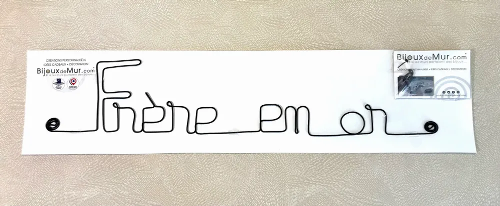 Autres décorations murales - Décoration Murale en Fil de Fer "Frère en or" - BIJOUX DE MUR