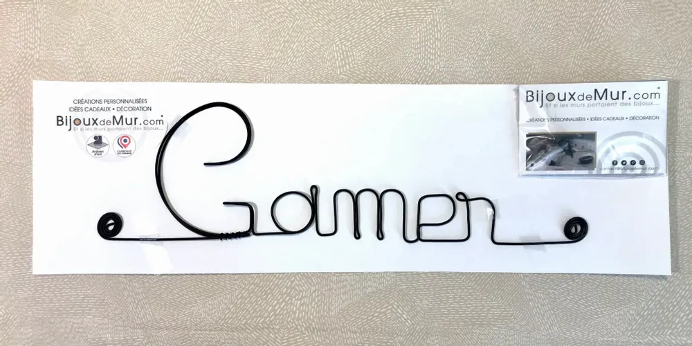 Objets déco enfant - Décoration Murale en Fil de Fer "Gamer" - à punaiser - BIJOUX DE MUR
