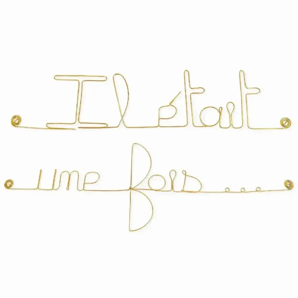 Autres décorations murales - Décoration Murale en Fil de Laiton Doré "Il était une fois . - BIJOUX DE MUR