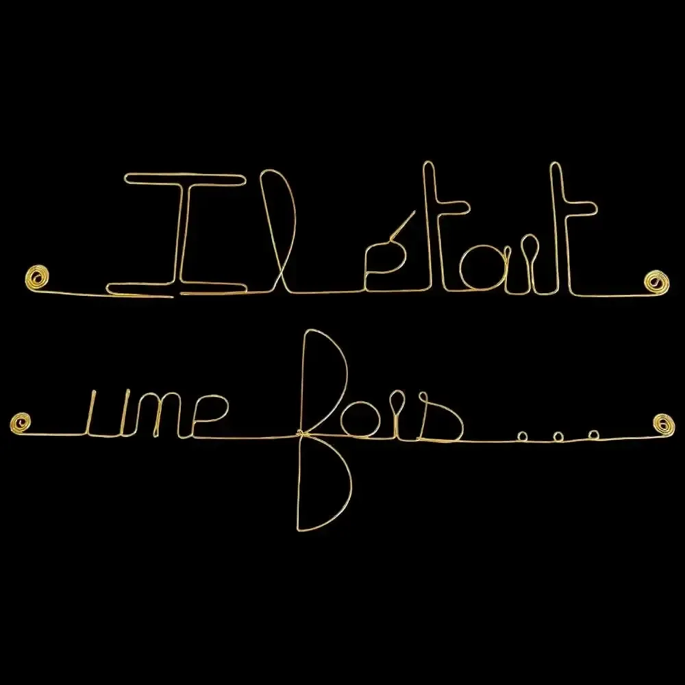 Autres décorations murales - Décoration Murale en Fil de Laiton Doré "Il était une fois . - BIJOUX DE MUR