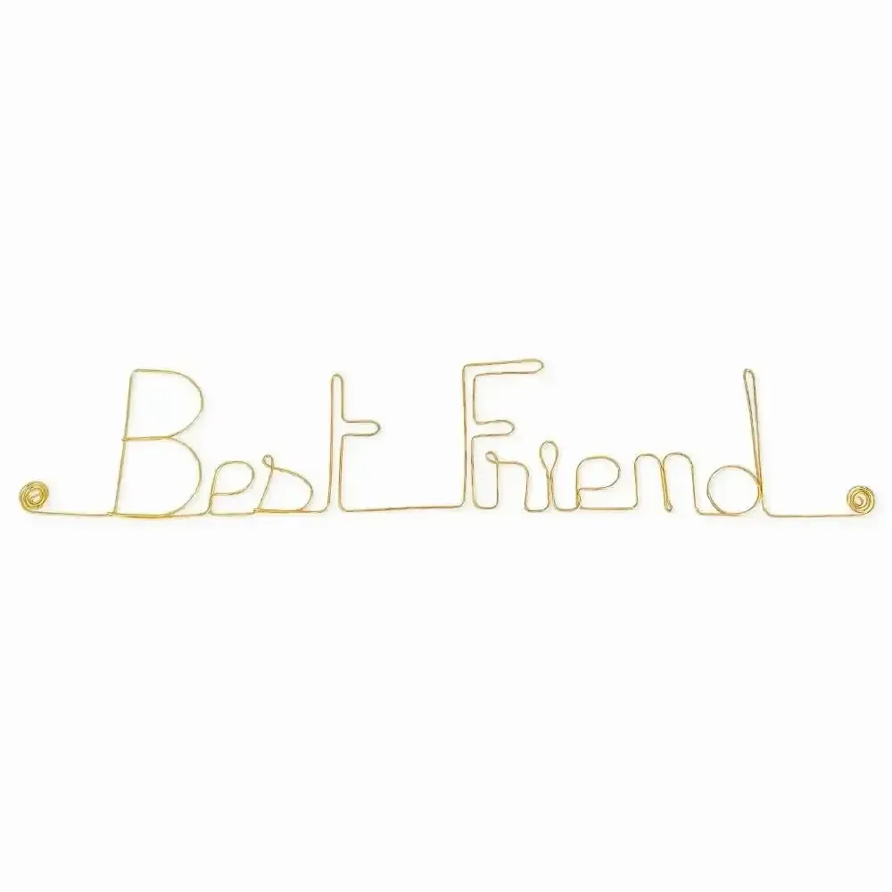 Other wall decoration - Gold Brass Wire Wall Decor - Best Friend - BIJOUX DE MUR