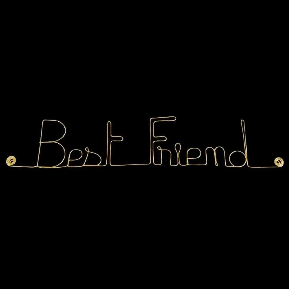 Other wall decoration - Gold Brass Wire Wall Decor - Best Friend - BIJOUX DE MUR