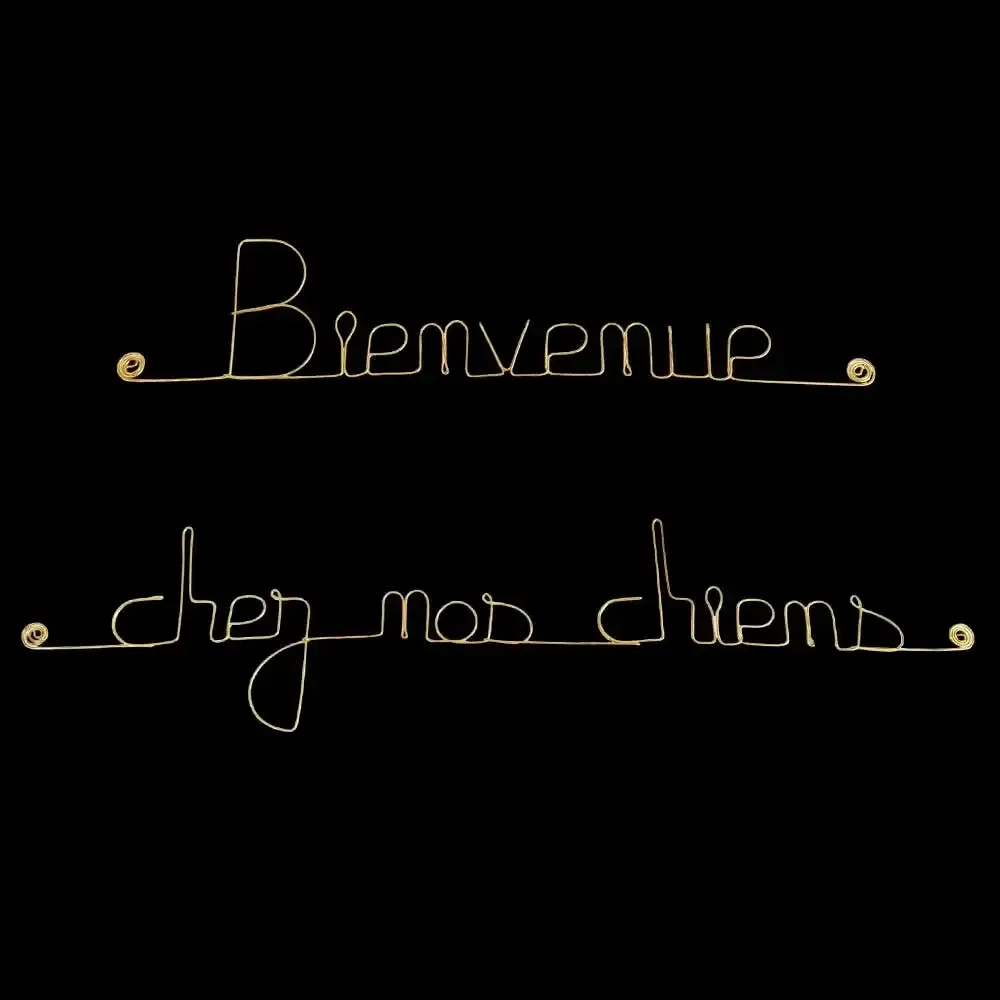 Other wall decoration - Welcome to our dogs gold-plated brass wall decoration - BIJOUX DE MUR