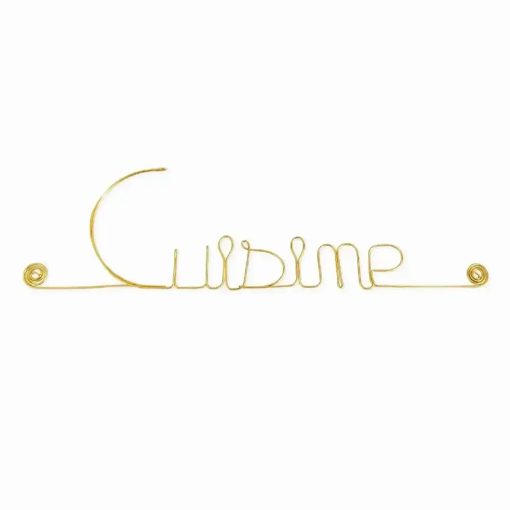 Autres décorations murales - Décoration Murale en Laiton Doré - Mot " Cuisine " - BIJOUX DE MUR