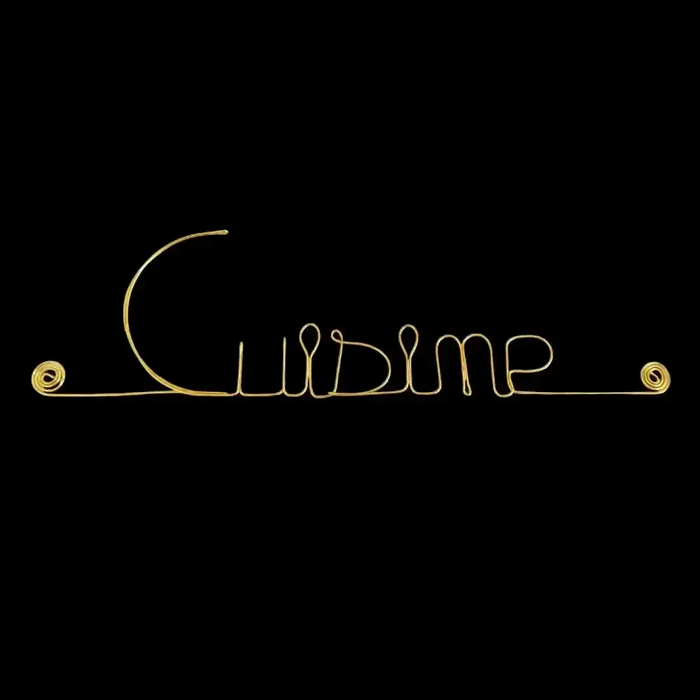 Autres décorations murales - Décoration Murale en Laiton Doré - Mot " Cuisine " - BIJOUX DE MUR