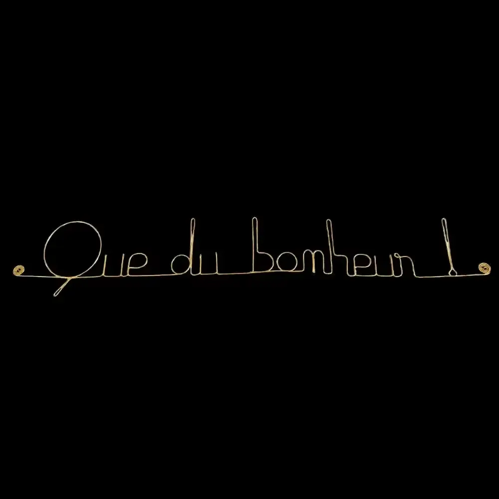 Autres décorations murales - Décoration Murale en Laiton Doré - Que du bonheur ! - BIJOUX DE MUR