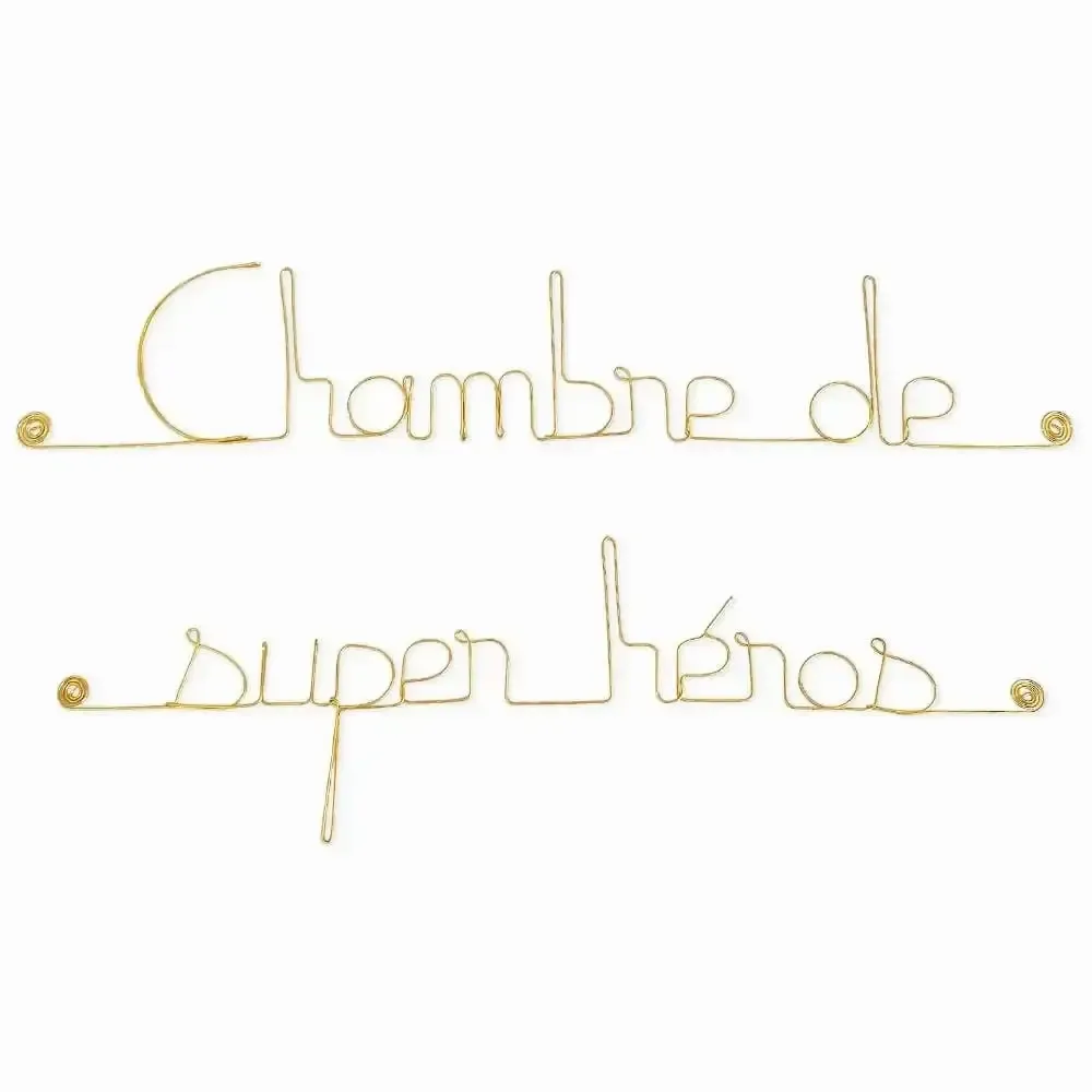Other wall decoration - Gold Brass Wire Wall Decor Superhero Room - BIJOUX DE MUR