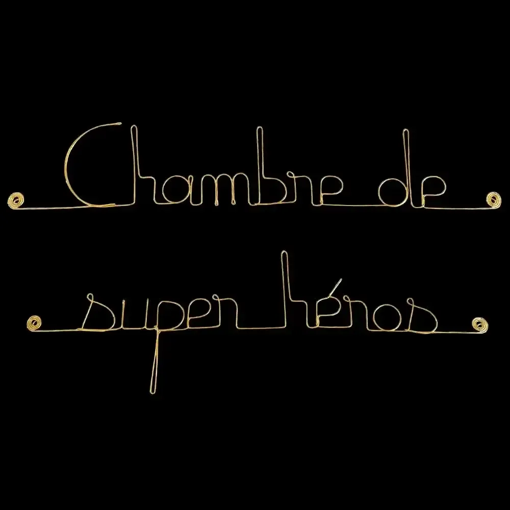 Other wall decoration - Gold Brass Wire Wall Decor Superhero Room - BIJOUX DE MUR
