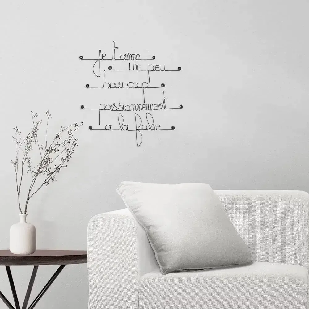 Autres décorations murales - Décoration Murale sur le thème de l'Amour - "Je t'aime, ..." - BIJOUX DE MUR